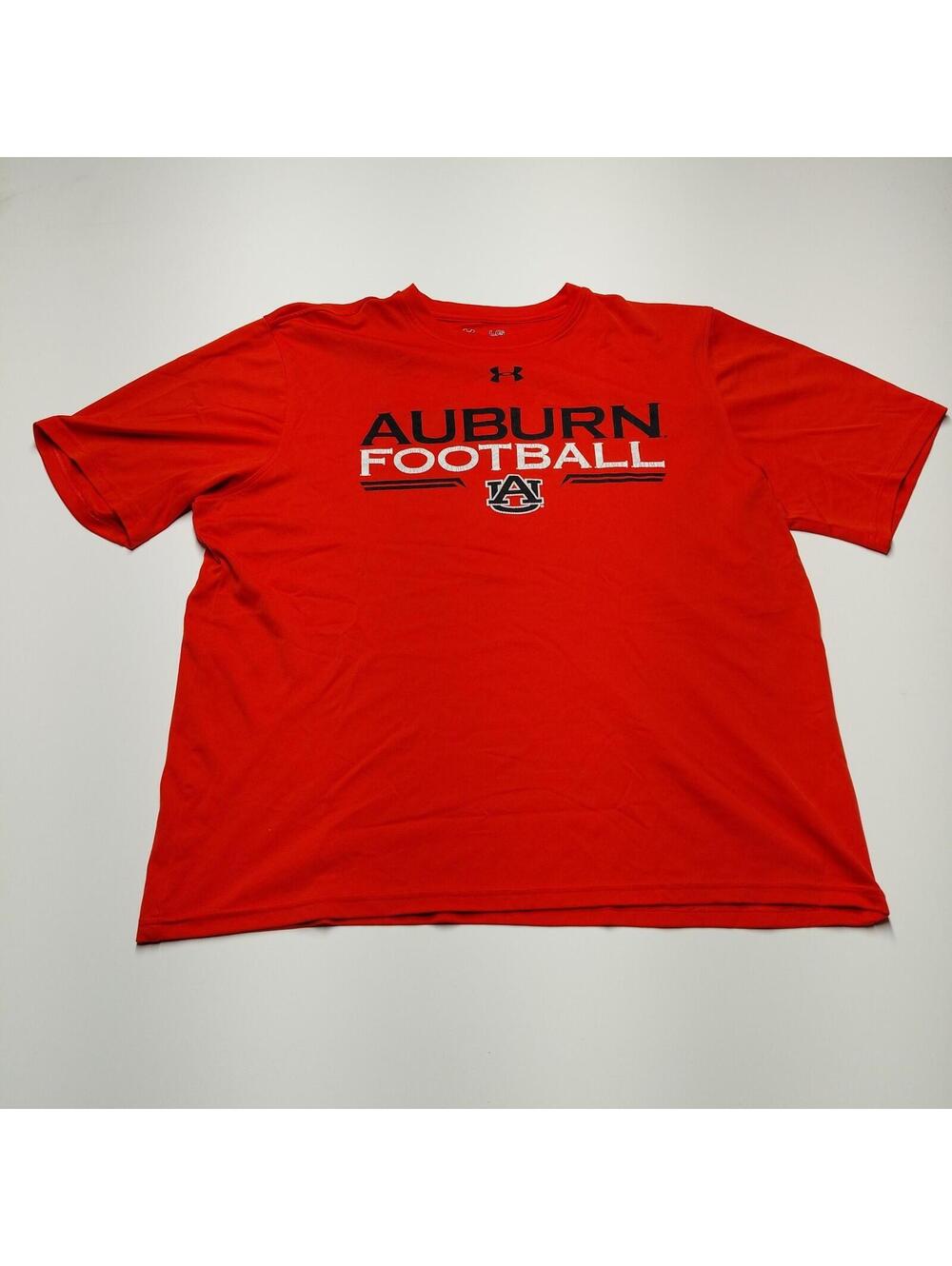 Under Armour Auburn Tigers Football Mens Large Orange NCAA T Shirt Tee
